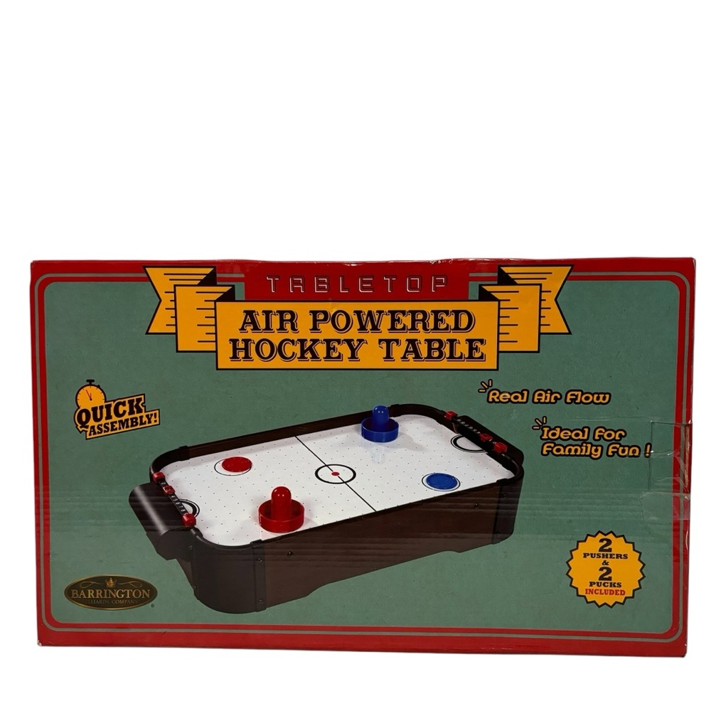 Barrington Billiard Co Tabletop Air Powered Hockey Game NIB SEE VIDEO